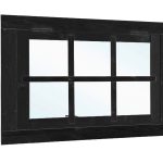Vuren uitzetraam 6-ruits zwart gespoten B900xH700mm